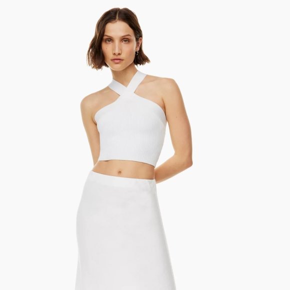 Aritzia Tops - Aritzia Babaton Sculpt Knit Criss Cross Cropped Tank NWOT | Size XL